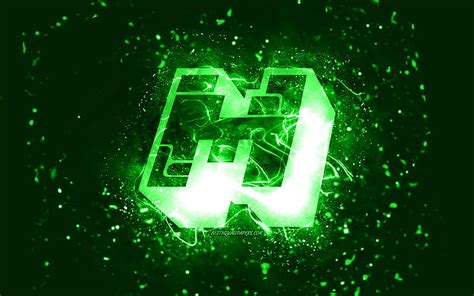 2024 Minecraft Green Logo Green Neon Lights Creative Green Abstract