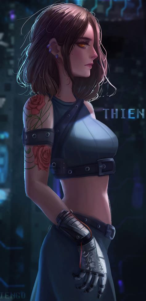 1440x2960 Lily Cyberpunk Anime Girl Science Fiction 4k Samsung Galaxy