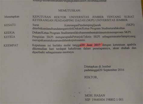 Universitas Jember Mulai Memberlakukan Surat Keterangan Pendamping Ijazah Ideas Id