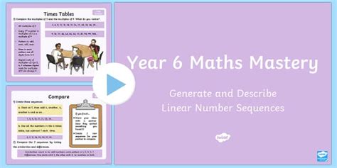 Year 6 Algebra Generate And Describe Maths Mastery Activities Powerpoint