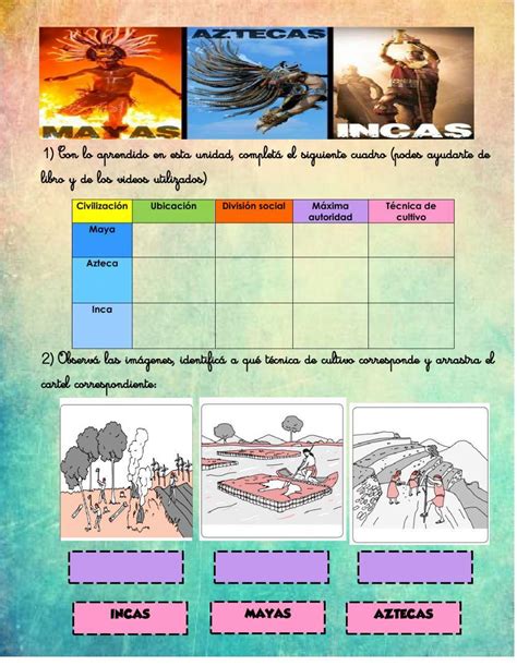 Incas Mayas Y Aztecas Worksheet Live Worksheets