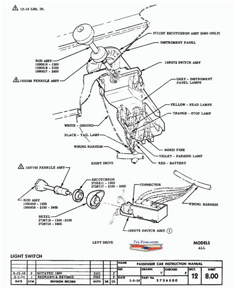 1958 Chevrolet Headlight Switch Wiring Diagram