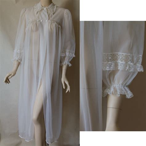 Luxite Sheer White Peignoir Robe Full Length Front Sleev Flickr