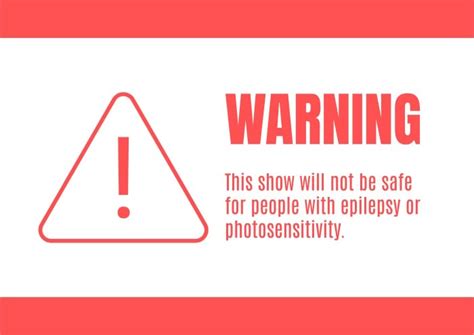 Free Monocolor Epilepsy Warning Sign Template To Edit