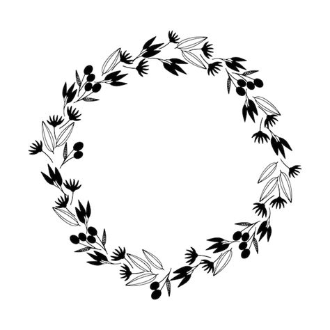 Premium Vector Spring Wreaths Vector Silhouette Circle Of Leaves