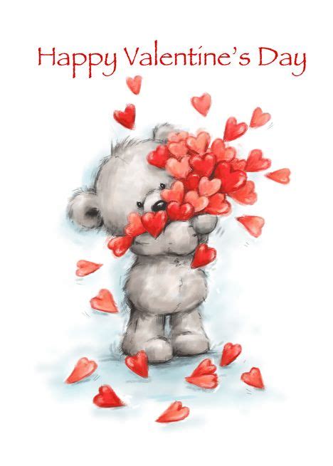 Cute Bear Holding Lots Of Hearts For Happy Valentines Day Card Ad