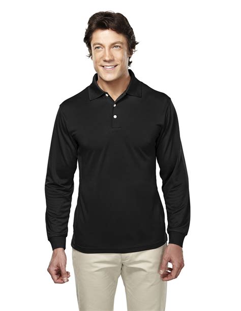 Mens Long Sleeve Golf Shirt Poly Ultracool Pique Tri Mountain 658
