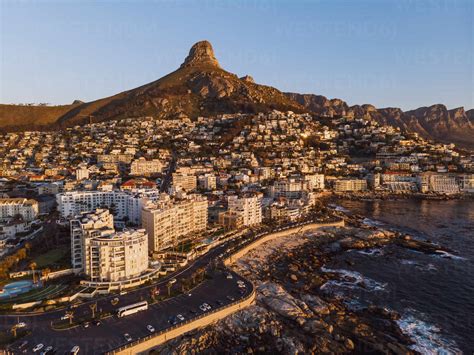 Aerial View Of Lions Head Mountain And Bantry Bay Cape Town South