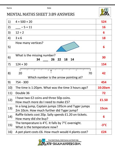 Here is a list of all of the maths skills students learn in primary 3! Mental Maths Year 3 Worksheets