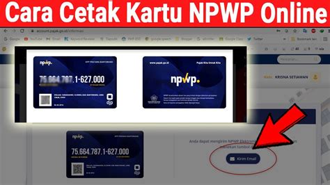 Cara Cetak Kartu NPWP Hilang Secara Online YouTube