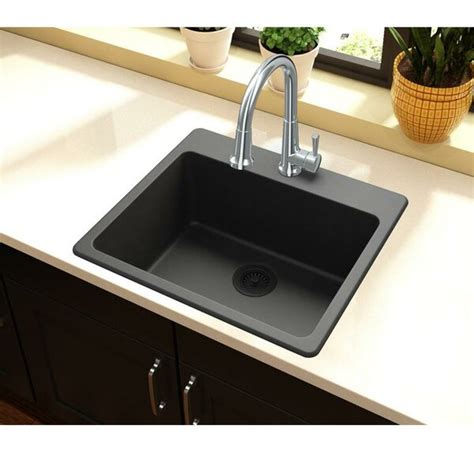 It can be switched to a cutting board or a separate sink mode. Elkay Quartz Classic 25" L x 22" W Drop-In Kitchen Sink ...
