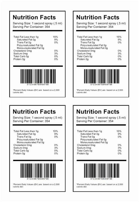 Inkjet sheets or custom pr with regard to nutrition label template blank. √ 24 Nutrition Label Template Free in 2020 | Label ...