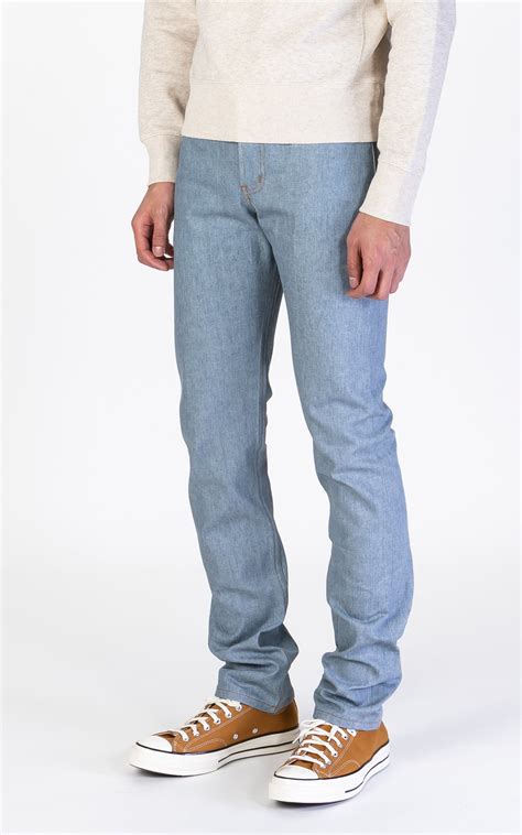 Naked Famous Denim Weird Guy Recycled Selvedge Stone Blue 12 5oz