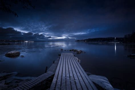 1280x1024 Resolution Brown Wooden Dock Under Black Sky During Night
