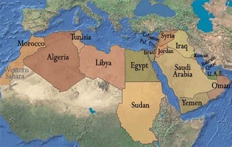 22 Arab Countries Map