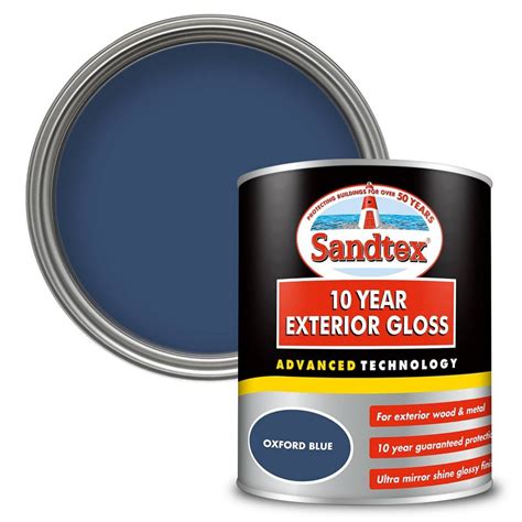 Sandtex 10 Year Exterior Gloss Oxford Blue 750ml Each Buildland Ltd