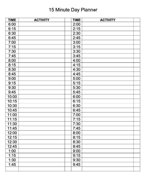 1 Day Calendar Template In 2020 Daily Calendar Template Excel