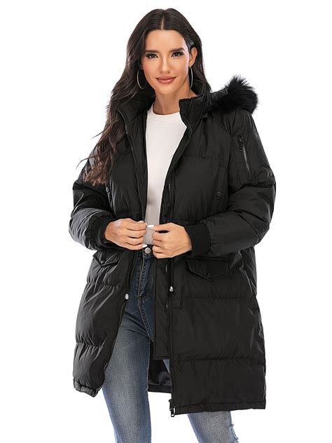 Long Puffer Jackets Coat Women Winter Fur Collar Long Plus Size Parka Outwear Global Featured