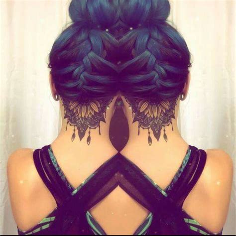 Image Result For Hairline Tattoo Hairline Tattoos Braided Bun