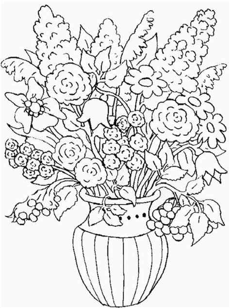 All the shapes and colors, and each one is beautiful, the perfect subject for art. Vase And Flowers Coloring Page - Coloring Home