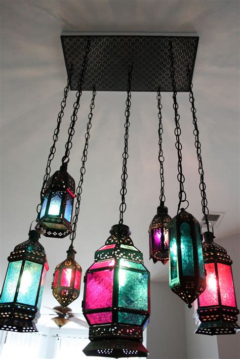Homemade moroccan lanterns are an attractive and inexpensive addition to a themed home makeover. Indie Fashion and Beauty: DIY Moroccan Lantern Chandelier