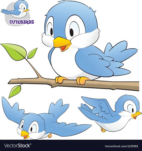 Cartoon Birds Royalty Free Vector Image Vectorstock