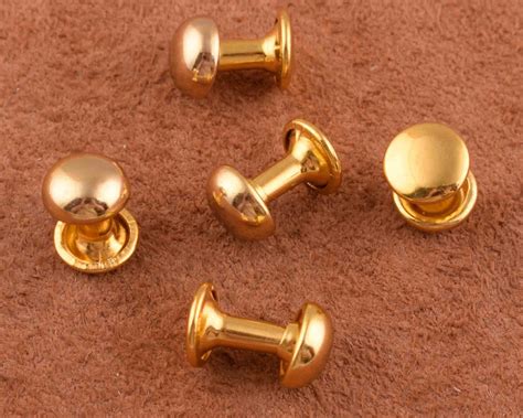 100 Round Metal Flat Rivets Gold Bag Fixation Leather Goods Etsy