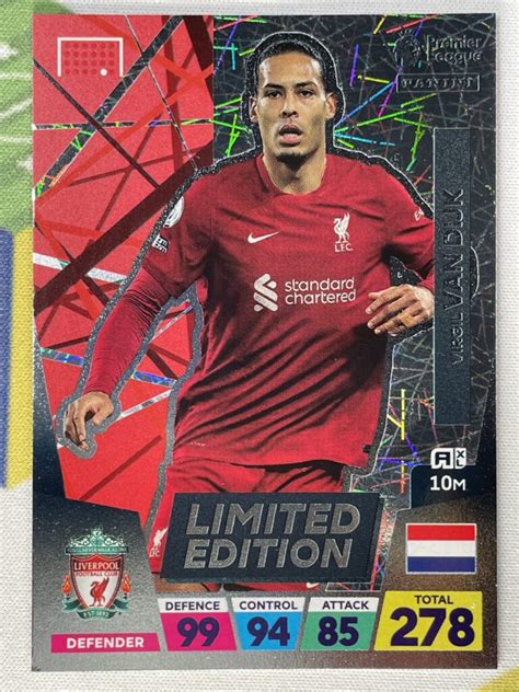 Virgil Van Dijk Liverpool Limited Edition Panini Premier League Adrenalyn Xl 2023 Card Solve