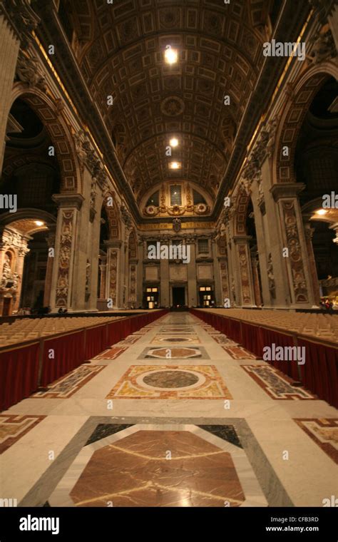 St Peters Basilica Cathedral Interior The Vatican Rome Italy Stock