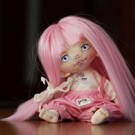 handmade doll with pink hair custom art doll ooak dolls handmade art dolls unique items products