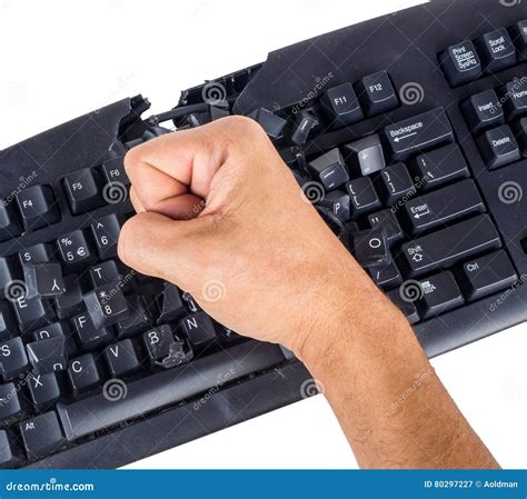 Keyboard Smashed By Angry User Stock Image Image Of Angry Device