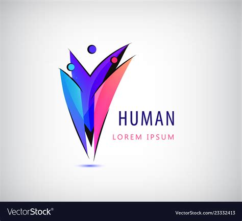 Human Logo 3 Person Icons Group People Royalty Free Vector