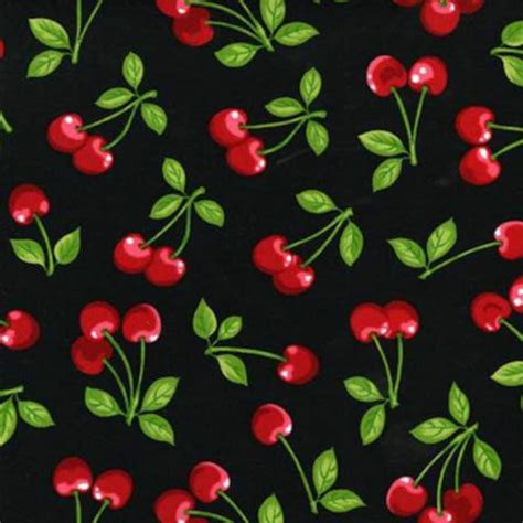 Black Cherries Fabric By The Yard Food Festival Cherries From Etsy