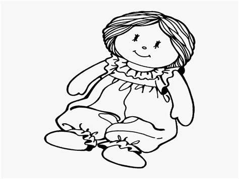 Coloring Dolls Doll Clipart Black And White Free Transparent