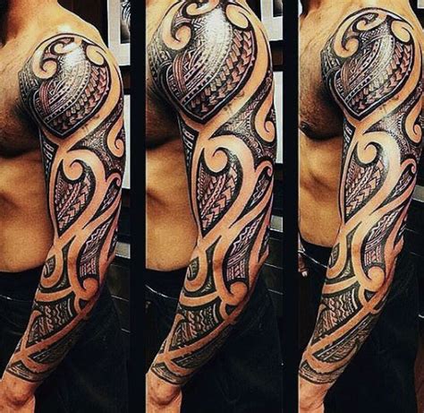 75 Tribal Arm Tattoos For Men Interwoven Line Design Ideas Tribal