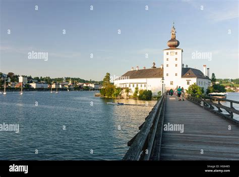 Gmunden Lake Castle Ort In The Traunsee Behind The Old Town Of