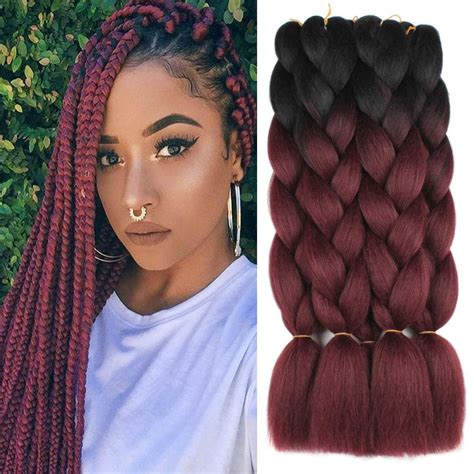 24Inch Braiding Hair Synthetic Crochet Braids Jumbo Ombre Extensions