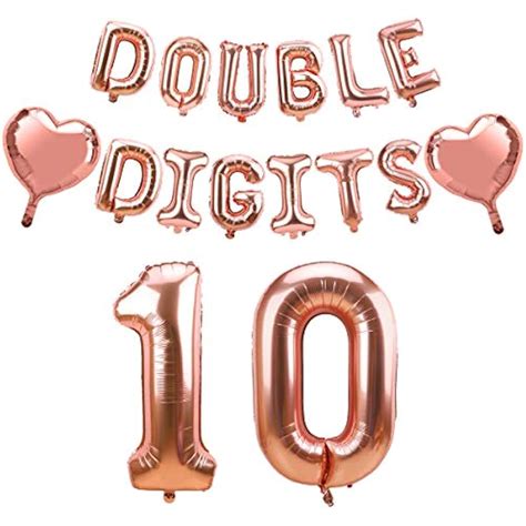 Luxiocio Double Digits Birthday Decorations Happy 10th Balloons Banner