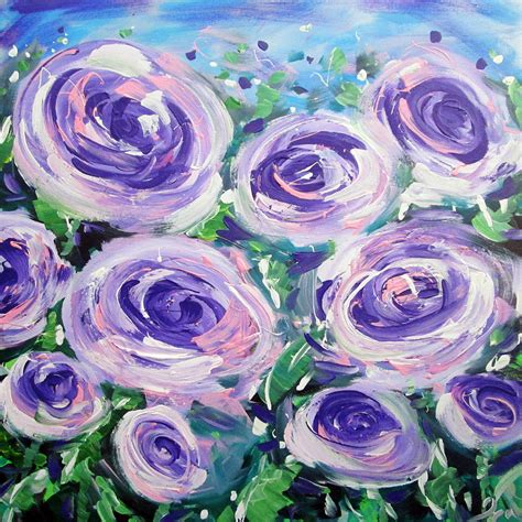 Purple Roses Painting By Ira Mitchell Kirk