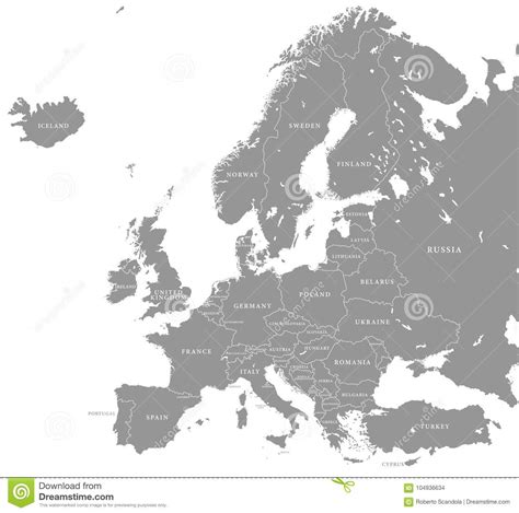Vectorgrey Europe Map Vector Illustratie Illustration Of Duitsland