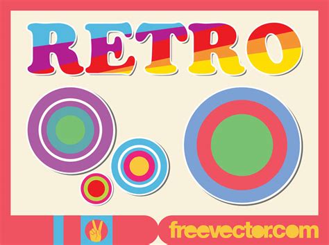 Colorful Retro Stickers Vector Art And Graphics