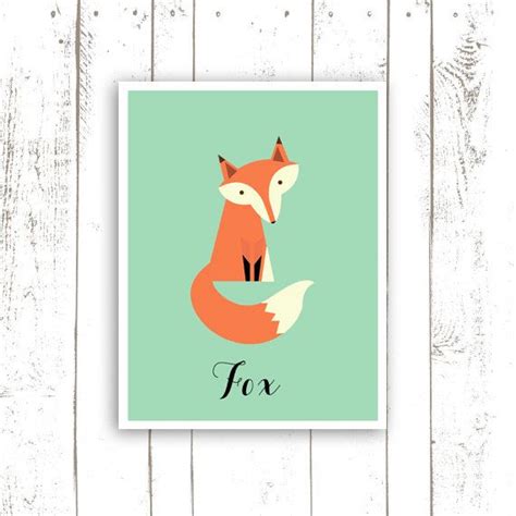 Fox Art Print Printable File Nursery Wall Art Instant Download