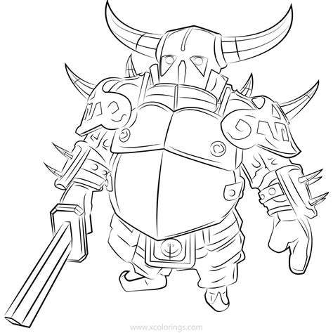 Clash Royale Coloring Pages Pekka Knight