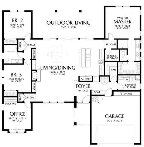 Contemporary Style House Plan 3 Beds 2 Baths 2136 Sqft Plan 48 1016