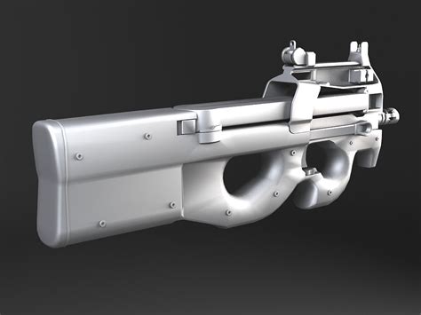 Fn P90 Submachine Gun 3d Model Max Obj 3ds Fbx C4d Lwo Lw Lws