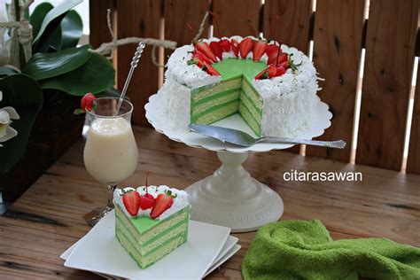 Mudahnya membuat pandan layer cake tersedap sangat! Kek Lapis Kastard Pandan / Pandan Custard Layer Cake ...