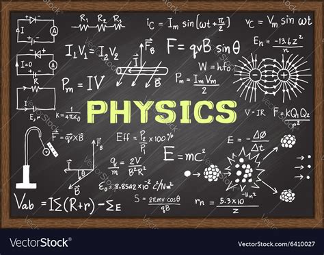 Physics Elements On Chalkboard Royalty Free Vector Image