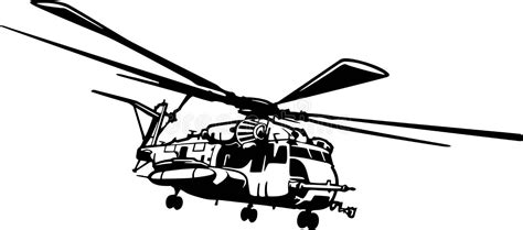 Military Helicopter Detailed Silhouette Isolated On A White Background