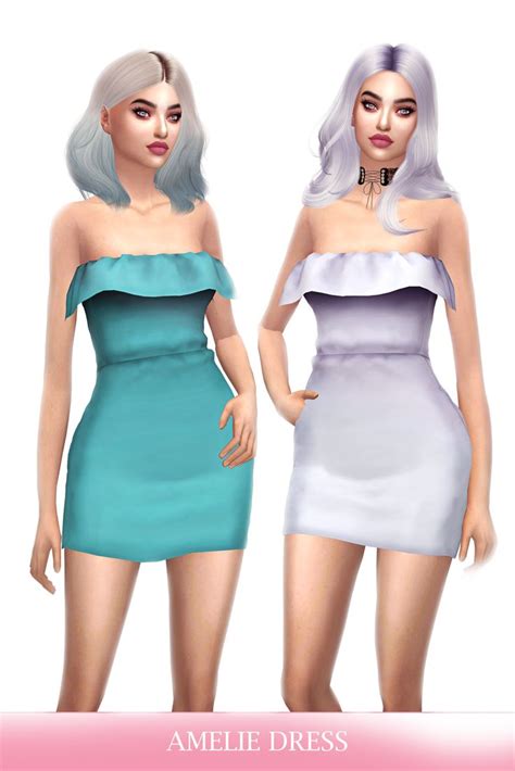 Frost Sims — Sims 4 Amelie Dress 20 Colors Light And Darker Nuevas
