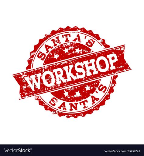 Red Grunge Santa S Workshop Stamp Seal Watermark Vector Image